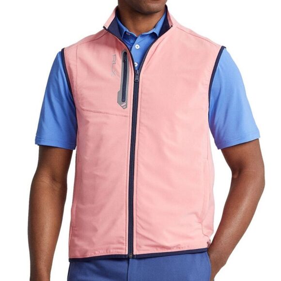 RLX x Ralph Lauren Men's Sz XL Pink Stretch French Terry Golf Vest - Picture 7 of 8